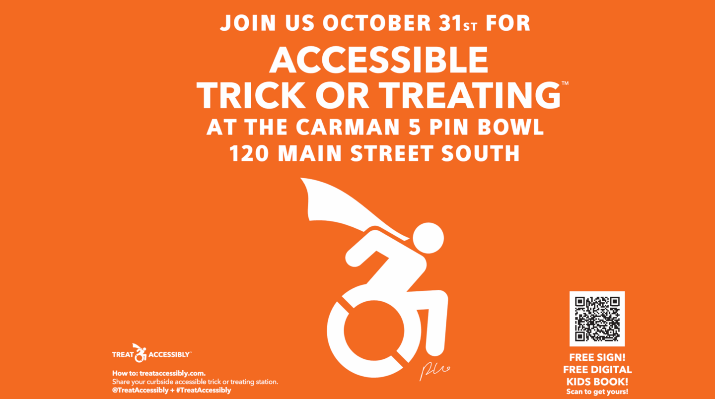 Treat Accessibility logo - wheelchair user wearing a cape 